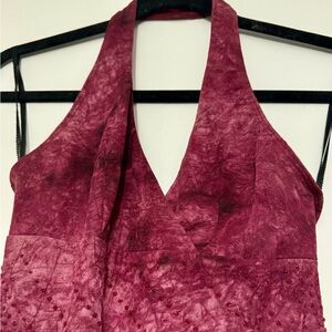 burgundy halter vintage y2k Rampage dress w bead detail never worn
